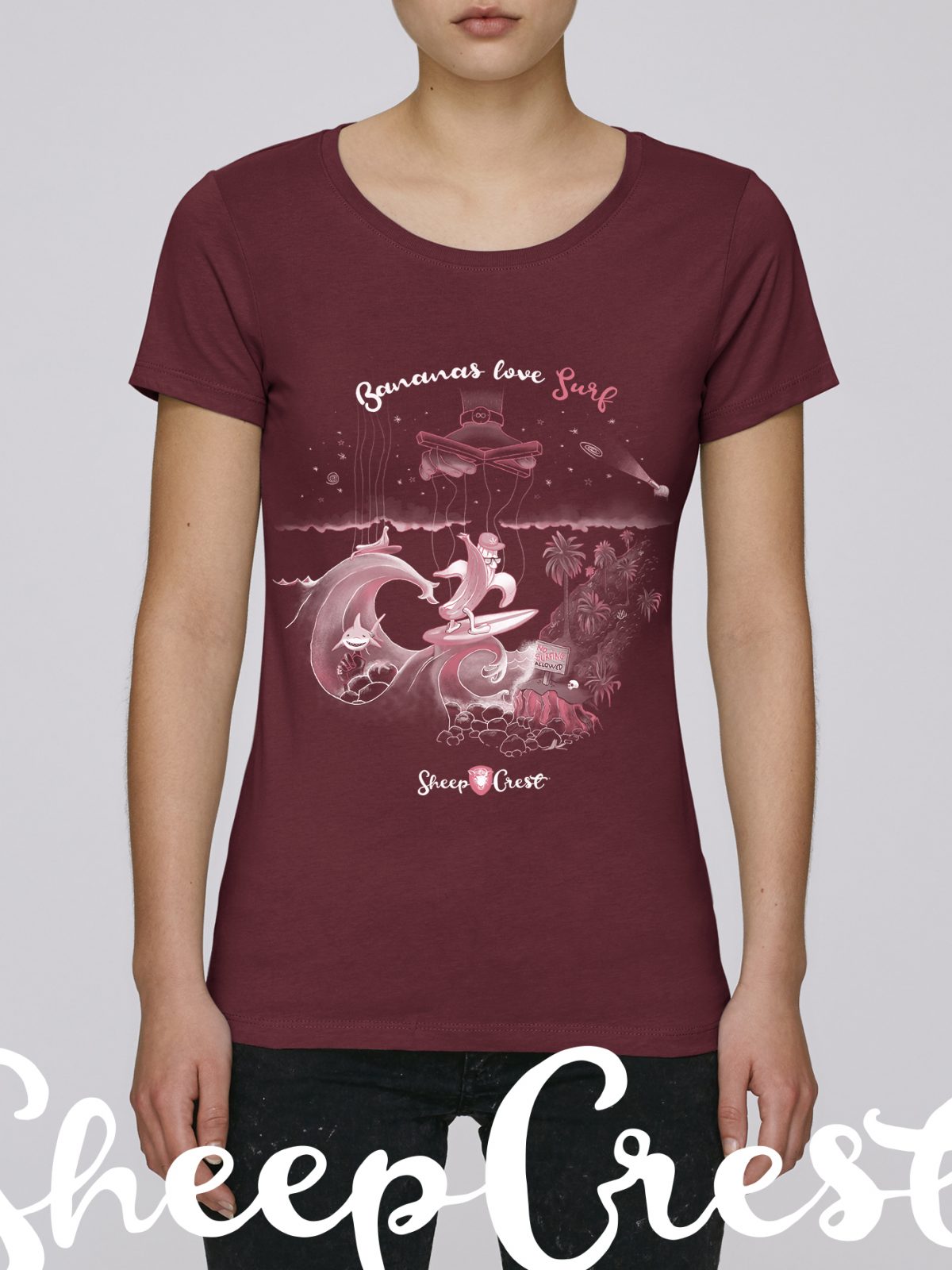 SC1708W- Bananas Loves Surf- Burgundy