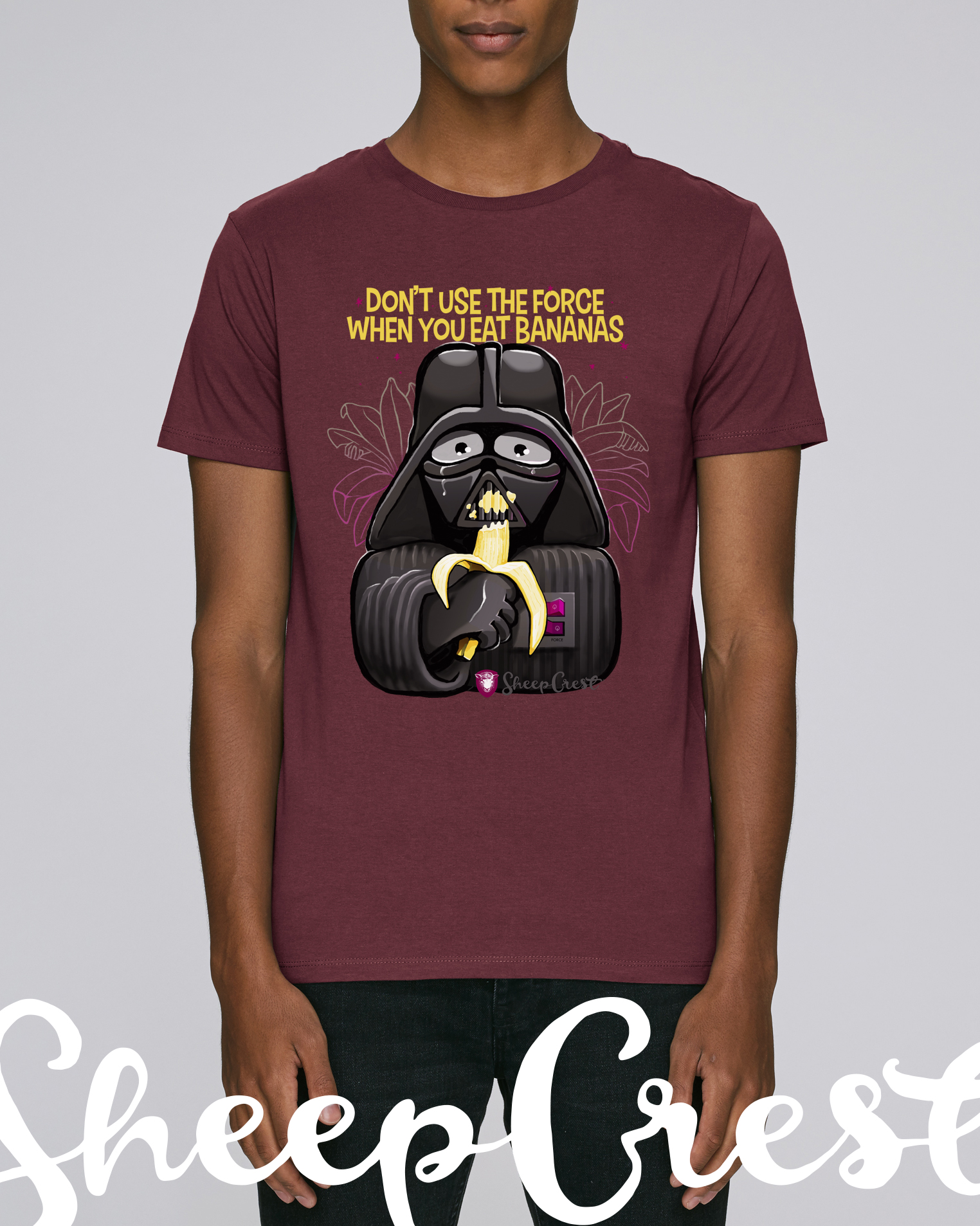 Sc1702-Force-Burgundy-FrontView SC1702 The Force t-shirt Burgundy